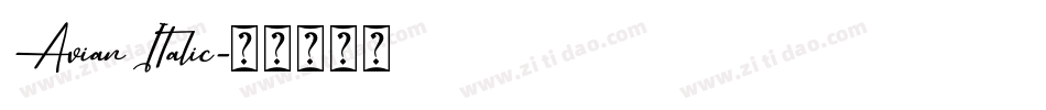 Avian Italic字体转换